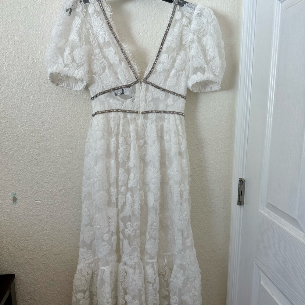 Self-Portrait White Lace Midi Dress - Picture 9 of 11